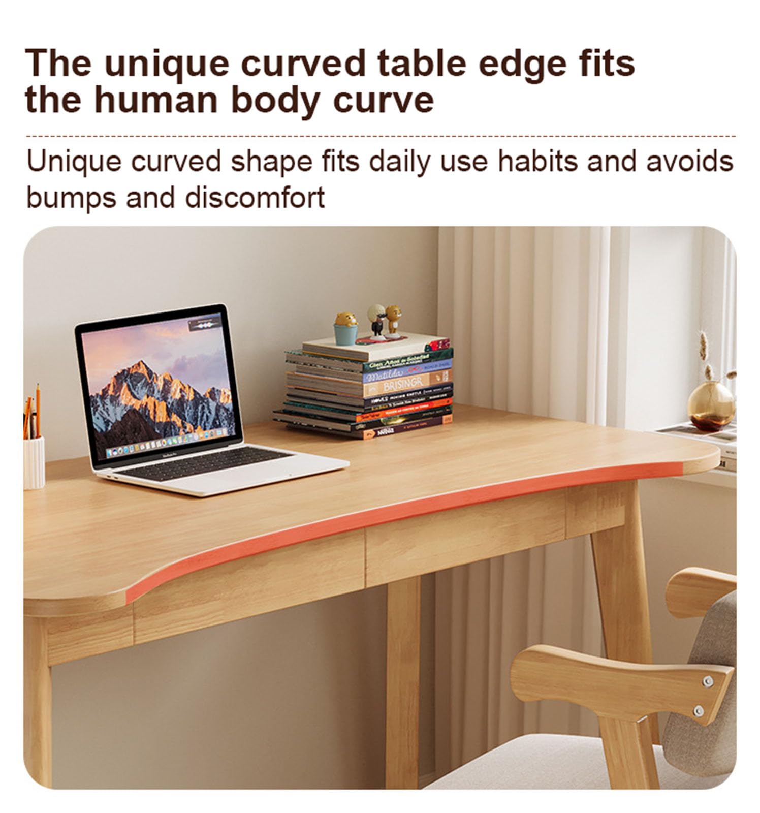 Amazon | 無垢材学習机、ミッドセンチュリーモダンコンピュータデスク